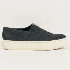 Vince Warner Black Zip-Front Platform Sneakers